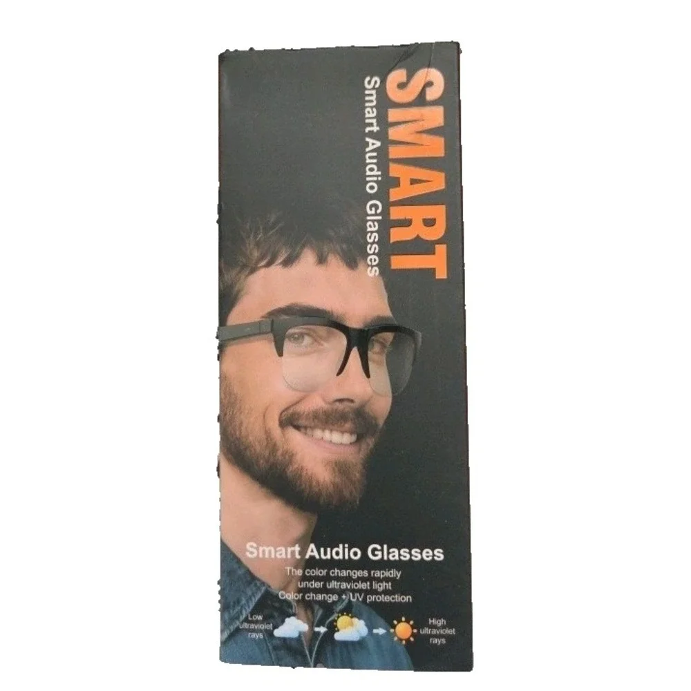 Smart Audio Glasses Wireless Bluetooth Connect  Color Changing UV Protection New